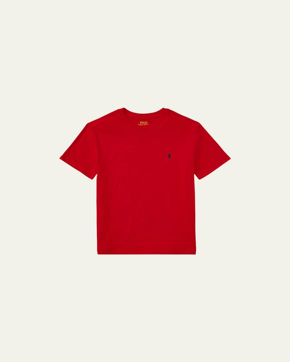 Boy's Logo Embroidered T-Shirt, Size S-